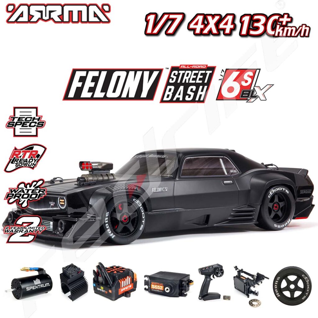 Arrma Felony S Blx Street Bash All Road Muscle Car Rtr Black