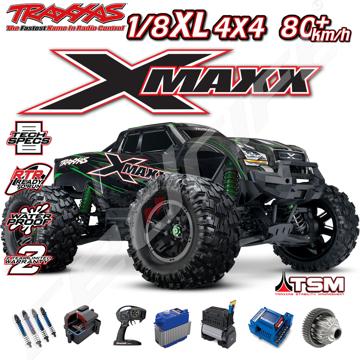 traxxas x maxx 8s green