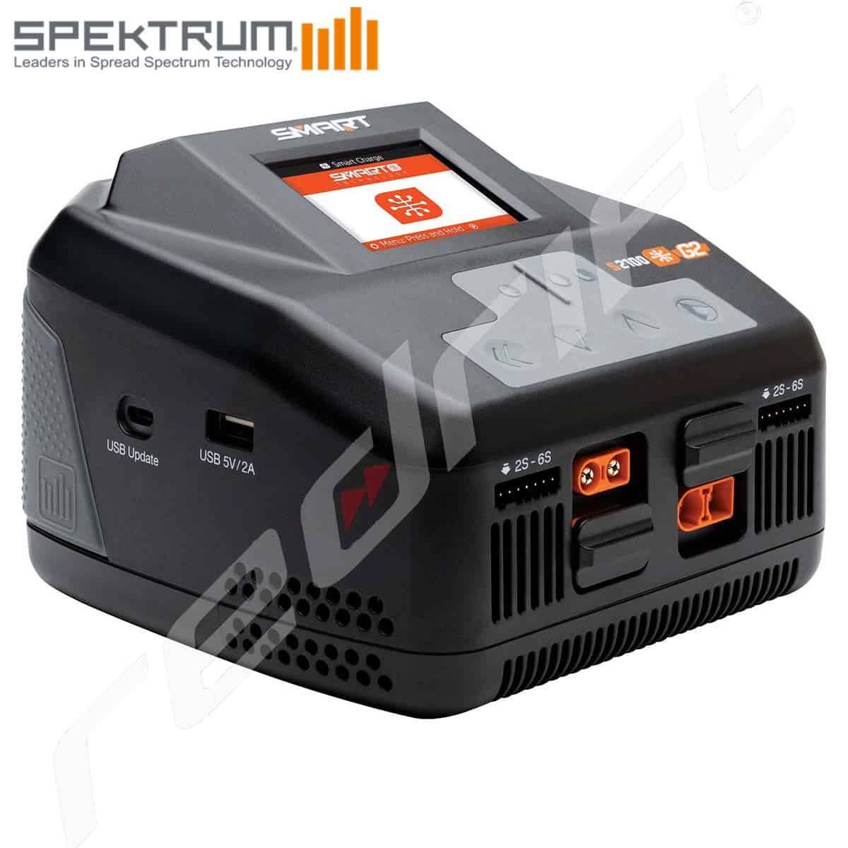 Akumulatora lādētājs, “Spektrum” modeļu akumulatoru uzlāde, USB ports.