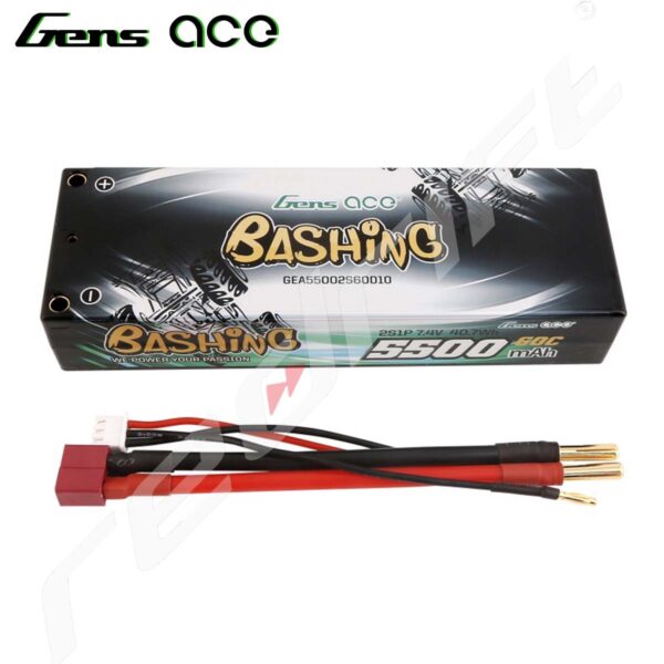 Gens Ace: 5500mAh 2S 7.4V 60C HardCase