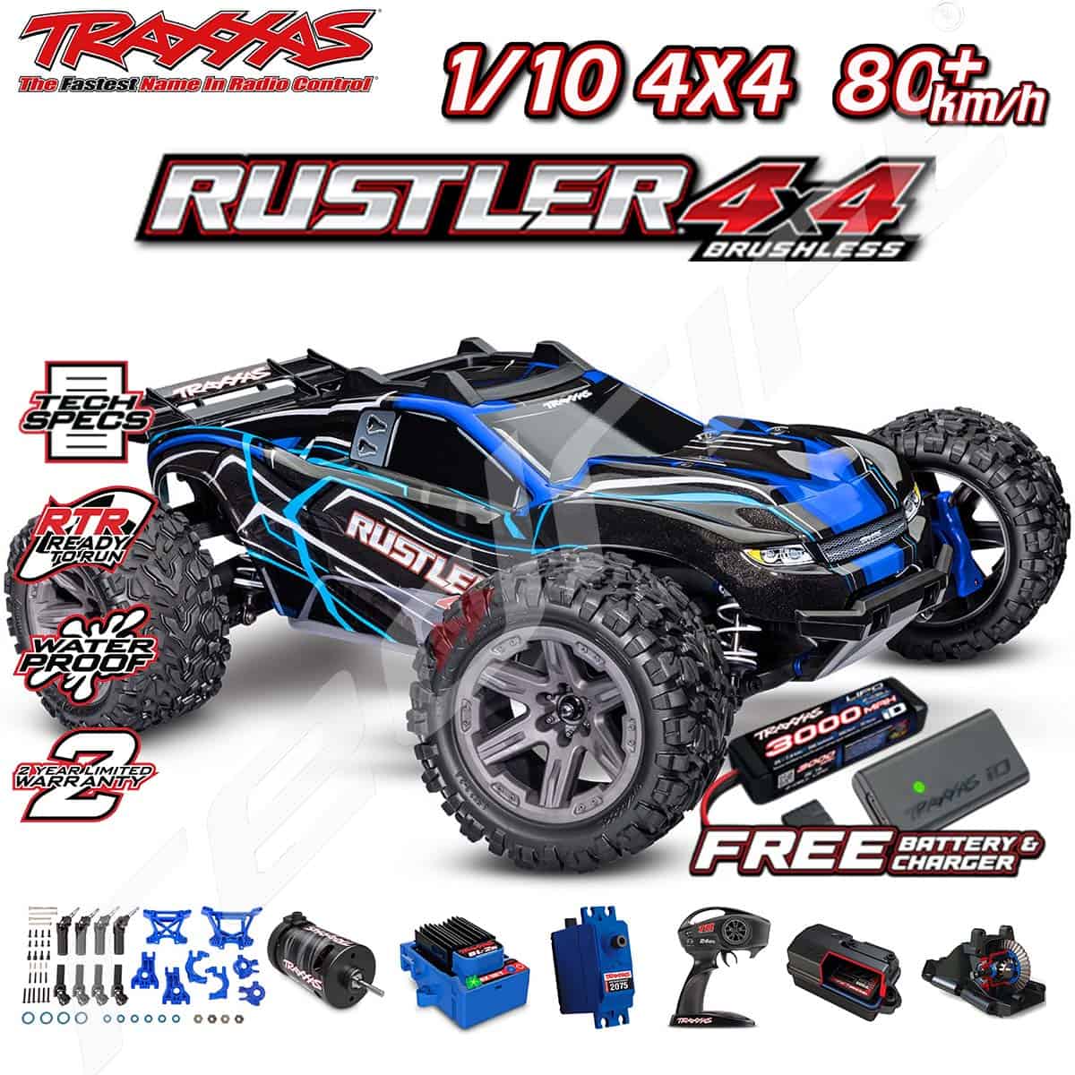 Augstspiedes RC auto ar lielām riepučių, īpaši izturīgs un ātrs, perfekts lidojošai drifta sacensībām.