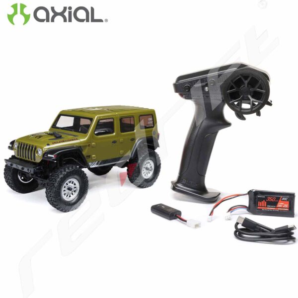 AXIAL: 1/24 SCX24 Jeep Wrangler JLU 4X4 Rock Crawler Brushed RTR Green - Image 11
