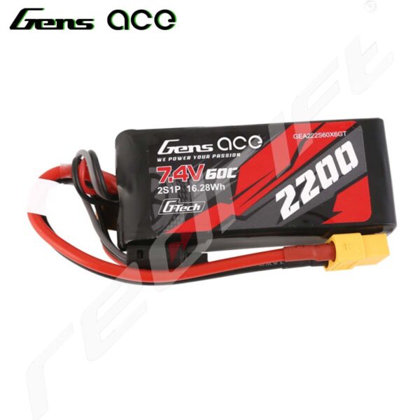Gens Ace: SG-Tech 2200mAh 7.4V 60C 2S1P Lipo Battery With XT60 Plug