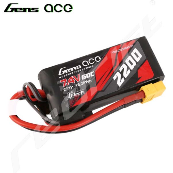 Gens Ace: SG-Tech 2200mAh 7.4V 60C 2S1P Lipo Battery With XT60 Plug - Image 2