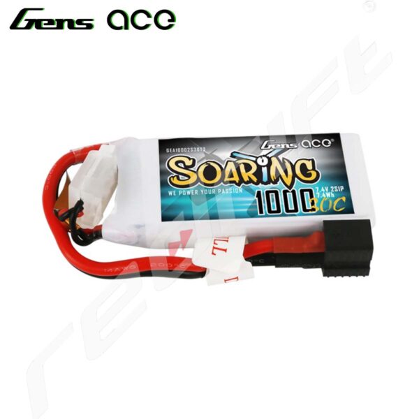 Gens Ace: 4Soaring 1000mAh 7.4V 30C 2S1P Lipo - Image 2