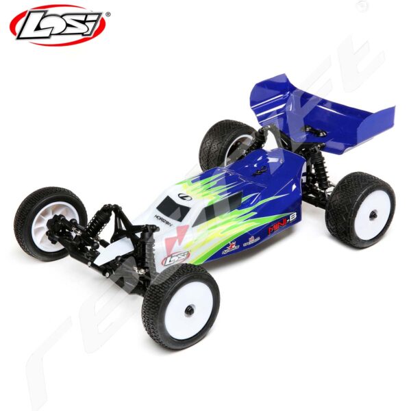 Losi: 1/16 Mini-B 2WD Buggy Brushed RTR, Blue/White - Image 2