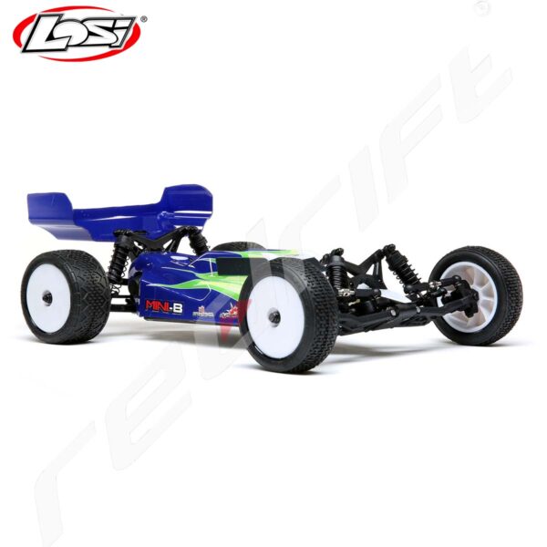 Losi: 1/16 Mini-B 2WD Buggy Brushed RTR, Blue/White - Image 5