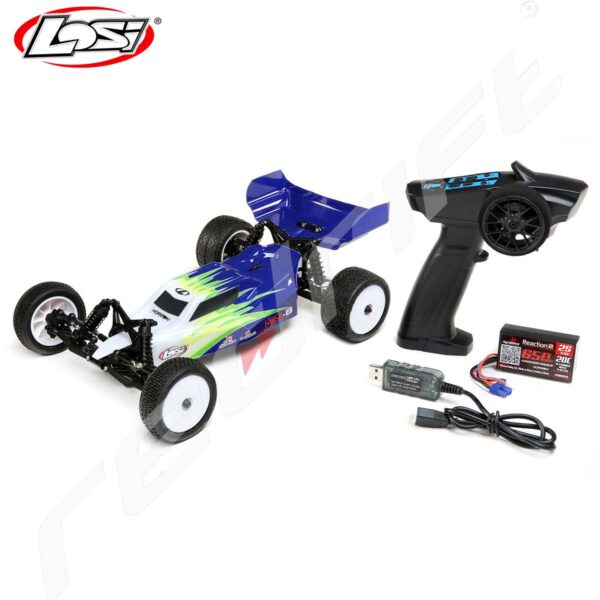 Losi: 1/16 Mini-B 2WD Buggy Brushed RTR, Blue/White - Image 9