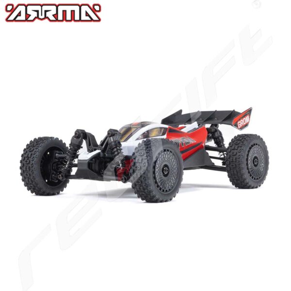 Arrma: 1/18 TYPHON GROM 380 BRUSHED 4X4 BUGGY  RTR BATTERY & CHARGER, RED/WHITE - Image 2