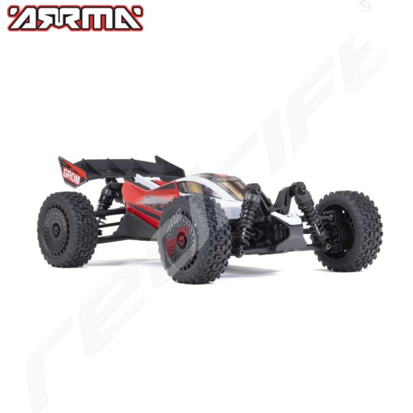 Arrma: 1/18 TYPHON GROM 380 BRUSHED 4X4 BUGGY  RTR BATTERY & CHARGER, RED/WHITE - Image 3