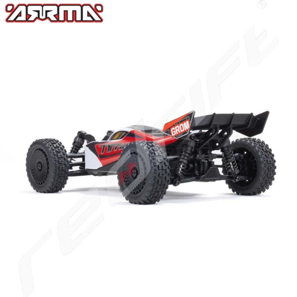 Arrma: 1/18 TYPHON GROM 380 BRUSHED 4X4 BUGGY  RTR BATTERY & CHARGER, RED/WHITE - Image 5