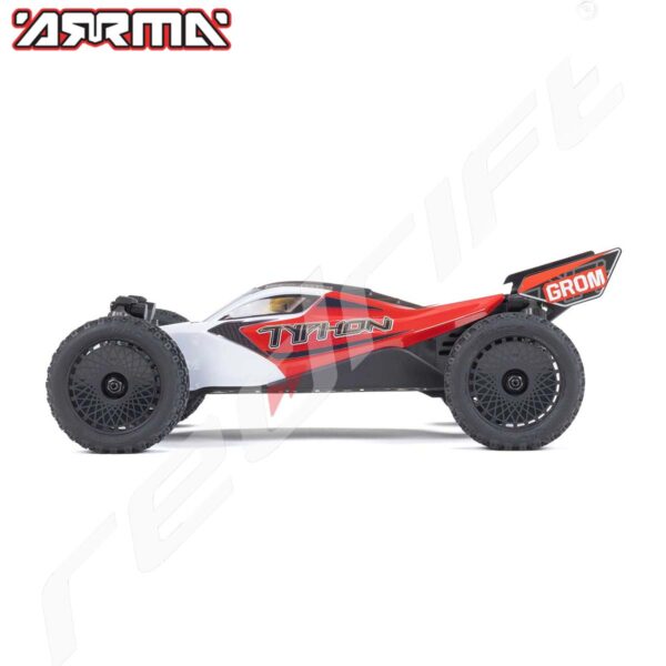 Arrma: 1/18 TYPHON GROM 380 BRUSHED 4X4 BUGGY  RTR BATTERY & CHARGER, RED/WHITE - Image 6