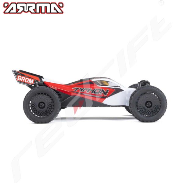 Arrma: 1/18 TYPHON GROM 380 BRUSHED 4X4 BUGGY  RTR BATTERY & CHARGER, RED/WHITE - Image 7