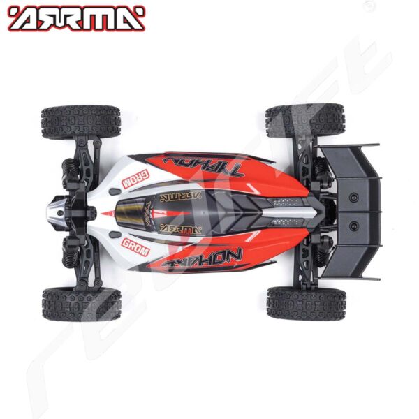 Arrma: 1/18 TYPHON GROM 380 BRUSHED 4X4 BUGGY  RTR BATTERY & CHARGER, RED/WHITE - Image 8