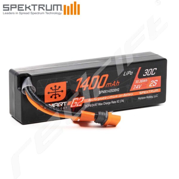 Spektrum: 7.4V 1400MAH 2S 30C SMART G2 LIPO BATTERY: IC2 CONNECTOR