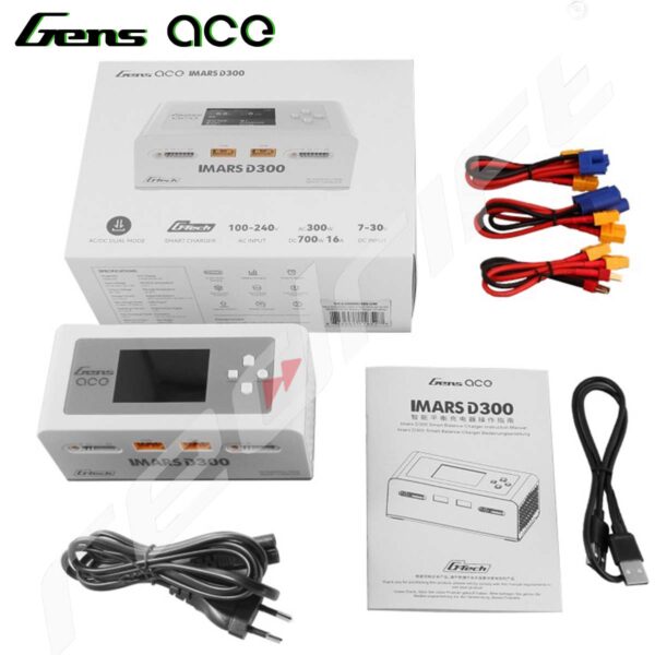 GensAce: iMars D300 G-Tech Channel AC/DC 300W/700W RC Battery Charger White - Image 7