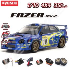 Radio vadāma modeļa Subaru Impreza rallija auto ar dažādām detaļām un akumulatoriem.