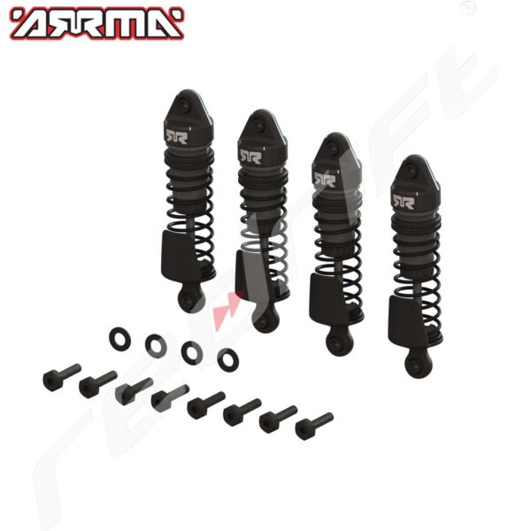 Arrma: Aluminum Shock Set, 58mm Length, 1000cSt Oil (4), Gunmetal