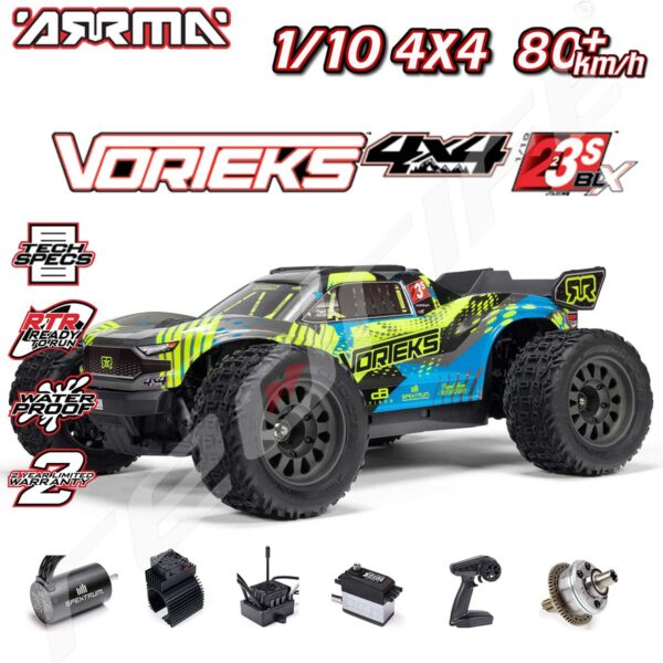 Arrma: 1/10 VORTEKS 223S DSC 4X4 RTR Brushless Stadium Truck, Teal - Image 2