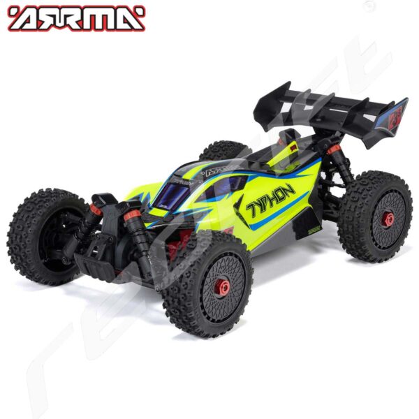 Arrma: 1/8 TYPHON 223S DSC 4X4 RTR Brushless Buggy, Yellow - Image 4