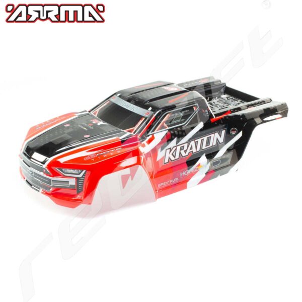Arrma: 1/10 PAINTED BODY, Red/Black: KRATON 4X4 4S BLX
