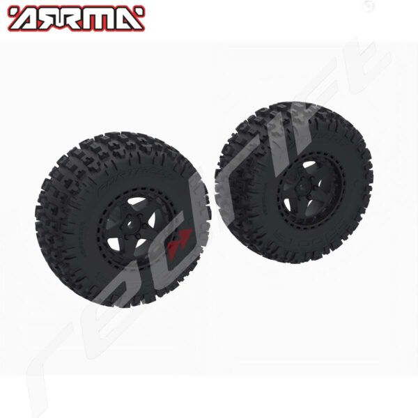 Arrma: DBOOTS 'FORTRESS SC' Tire Set Glued, Black (2)