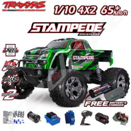 Traxxas Stampede 4X2 Radio vadāms riepu auto, jauns modelis ar bezvadu vadību un akumulatoru komplektu.