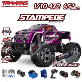 Traxxas Stampede bezvada RC auto, sporta modeļa radio vadība, ūdensizturīgs un ar 2 gadus limita garantiju.