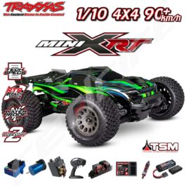 Radio vadāms auto ar 1/10 skalā, 4x4 pilnpiedziņu un 90+ km/h ātrumu.