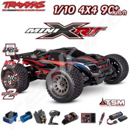 2. Traxxas Mini XRT radio vadāmais ieslēgts, 4x4, 90+ km/h, ūdens izturīgs, ar rezerves daļām.